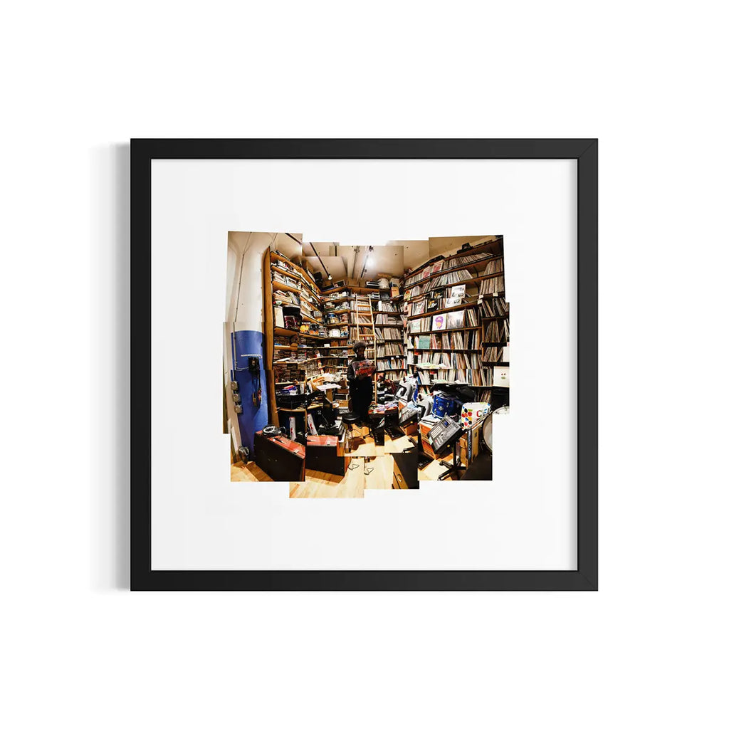 Questlove In His Record Room. Photo Collage