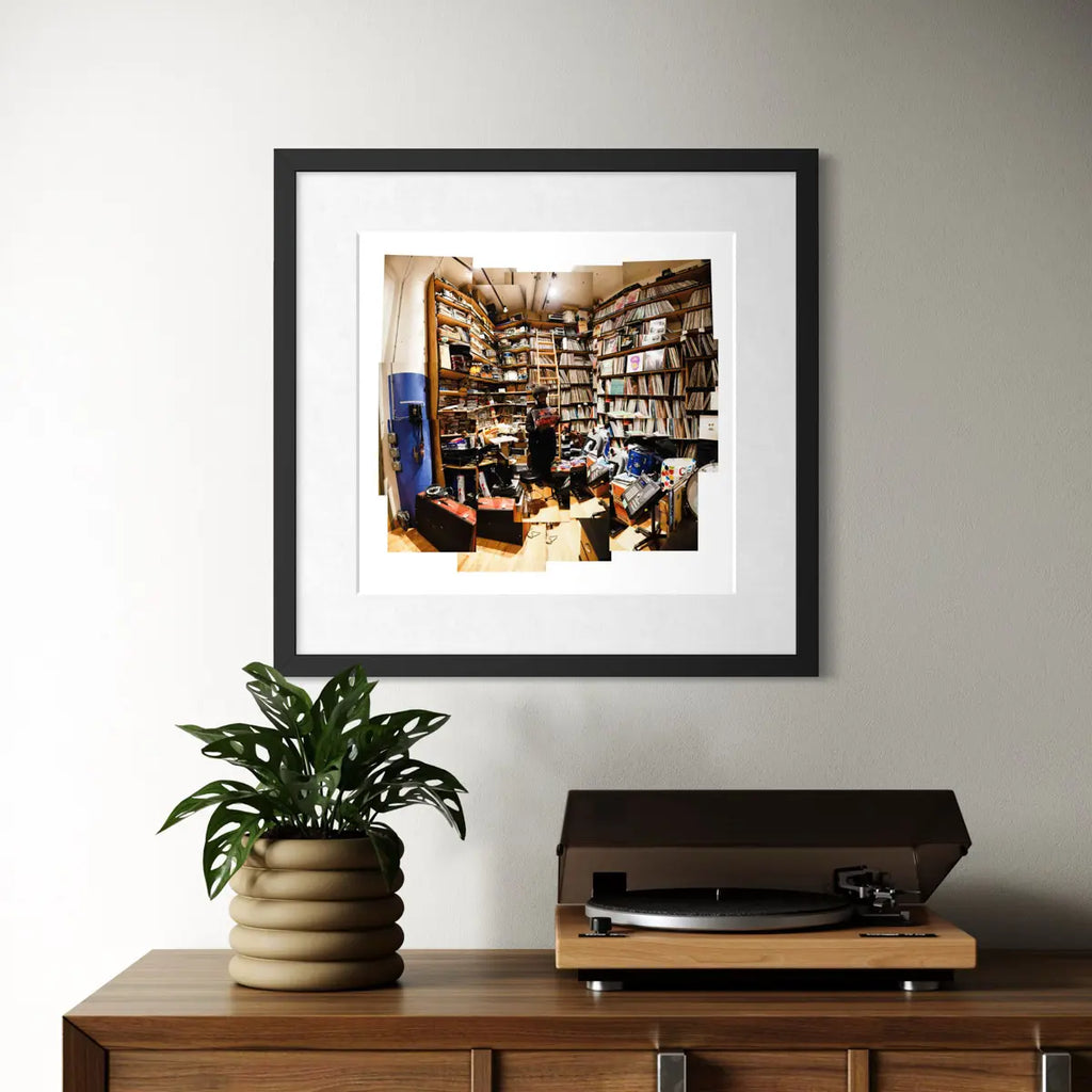 Questlove In His Record Room. Photo Collage