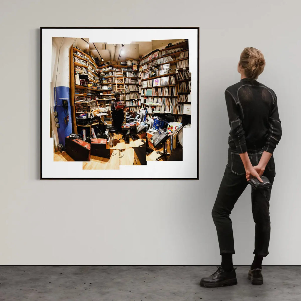 Questlove In His Record Room. Photo Collage