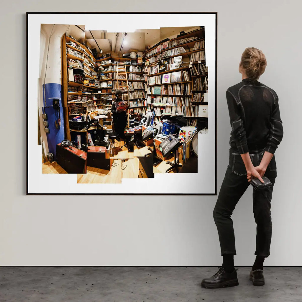 Questlove In His Record Room. Photo Collage